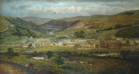 Hebden Bridge from Palace House, Fairfield, 1869