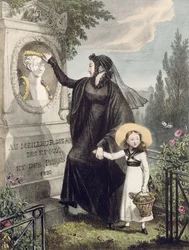 The Cemetery of Pere Lachaise, printed by Charles Joseph Hullmandel, pub. 1822