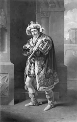 Edmund Kean in Richard the Third, Act IV, Scene IV, by William Shakespeare engraved by C. Turner