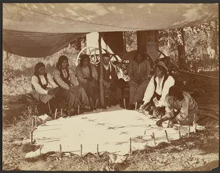 Kiowas Painting a Robe, Fort Sill, Indian Territory