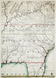 A map of the British and French dominions in North America with the roads, distances, limits and extent of the settlements, humbly inscribed to the Right Honourable the Earl of Halifax and the other Right Honourable the Lords Commissioners for Trade & Plan