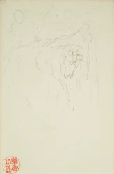 Achilles and Xanthus, from La Farge Folios #849 and #860, One of 42 Drawings