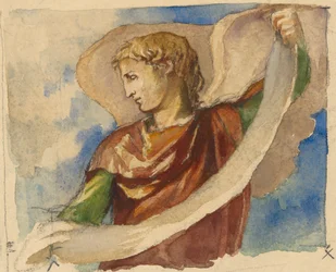 Study for Angel in Decoration of Tower, Trinity Church, Boston