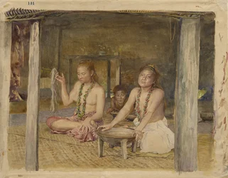 Siva with Siakumu Making Kava in Tofae