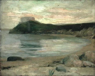 Study of Evening Light, Fort Dumpling, Newport Harbor