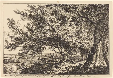 Landscape with Deer under Trees