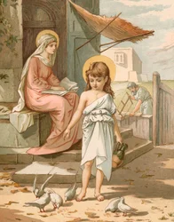 Jesus, as a Boy, Playing with Doves