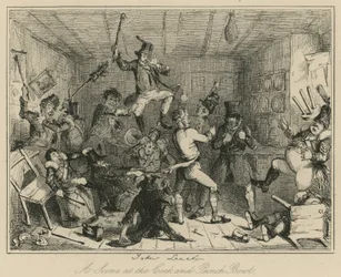 A Scene at the Cock and Punch Bowl