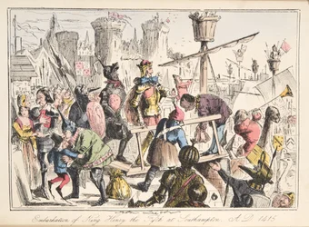 Embarkation of Henry V at Southampton, AD 1415, from The Comic History of England