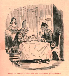 Henry VII taking a chop with the Archbishop of Canterbury