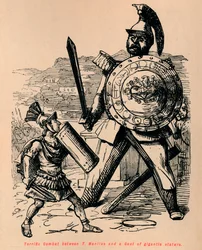Terrific Combat between T Manlius and a Gaul of gigantic stature