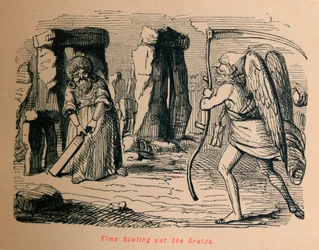 Time Bowling Out the Druids, c1860
