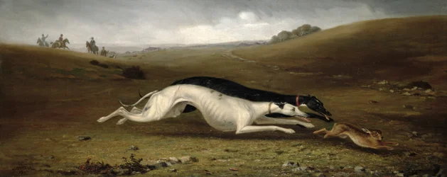Hare Coursing in a Landscape, 1870