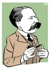 Edward Elgar - caricature holding pipe
