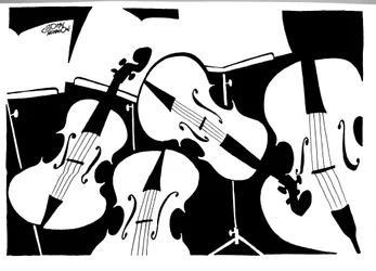 String Quartet - caricature by John Minnion