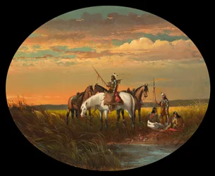 A Halt on the Prairie for a Smoke, c. 1870