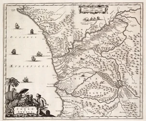 Chart of Congo and Angola, Africa