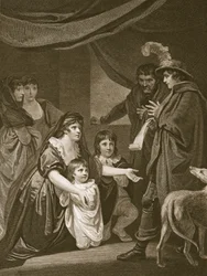 Lady Elizabeth Grey Entreating Edward IV to Protect Her Children, Engraved by W. Bromley, Illustration from David Hume
