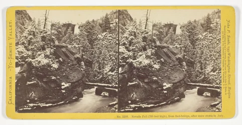 Nevada Fall (700 feet high), From Foot-Bridge, after Snow Storm in July, No. 1208 from the series "California - Yo-Semite Valley"