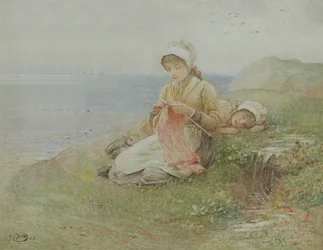 Girl Knitting