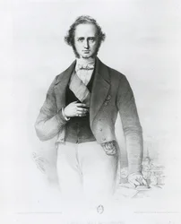 Portrait of Henry John Temple, Lord Palmerston, engraved by Collette