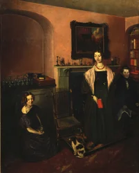 Fireside in the Family Home with Three Members of the Family
