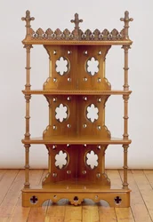 Carved and gilded Gothic Corner What-Not, c.1860