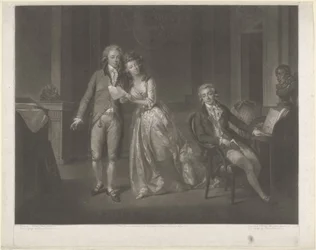 Portrait of Louise, Princess of Orange-Nassau, Willem I Frederik, King of the Netherlands, and Frederik, Prince of Orange-Nassau