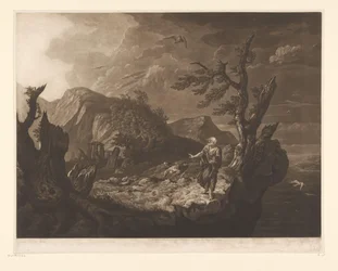 Stormy Landscape with Bard at the Edge of a Cliff