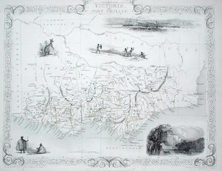 Victoria or Port Phillip, Australia, from a Series of World Maps published by John Tallis & Co, New York & London