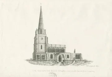 Uttoxeter Church [Old]: pen and ink drawing, 1836