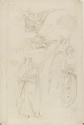 Drawing of Abraham Parting from the Angels from Benozzo Gozzoli