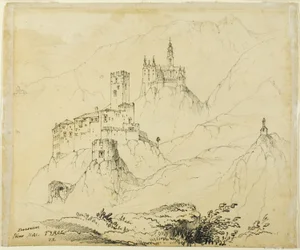 Fortresses in Tyrol, near Mals (recto); Castle in Lenzburg (verso)