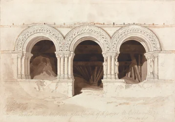 Arches on the West Side of the Cloister of Saint-Georges-de-Bocherville, near Rouen, Normandy