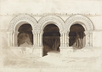Arches in the West Side of the Cloister of St. Georges de Boscherville, near Rouen, Normandy