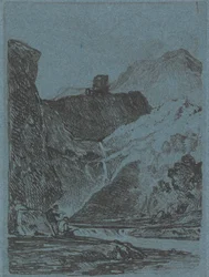 Castle Above a Waterfall