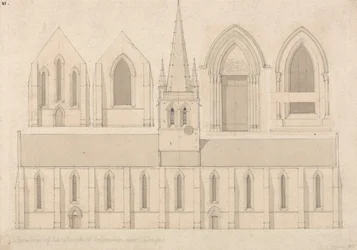 Elevation of the Church of Columbiers, near Valognes, Normandy