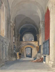 Norwich Cathedral: Interior of the North Aisle of the Choir, Looking East