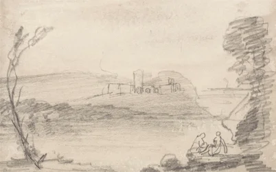Ruin on a Lake, in the Manner of Richard Wilson