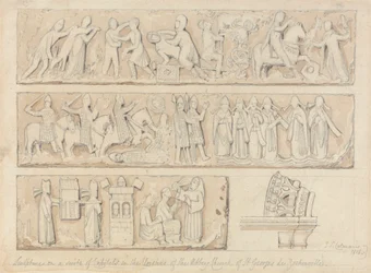 Sculpture on a Suite of Capitals in the Cloisters of the Abbey Church of Saint Georges de Bocherville, near Rouen, Normandy