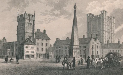 Market Place Richmond, Trinity Church and Keep of Richmond Castle