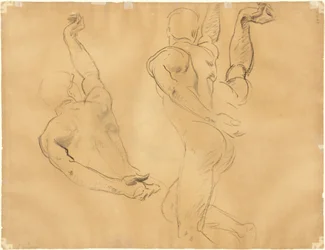 Studies of Male Nudes [verso], 1918-1919