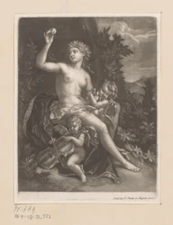 Venus with an Apple and Two Cupids with Violin and Doves