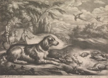 Hunting Dog and Pheasants