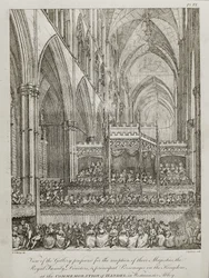 Concert to commemorate the 25th anniversary of the death of George Frederick Handel (1685-1759) - View of the Gallery prepared for the reception of their Majesties the Royal Family