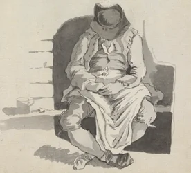 Study of a Man Asleep on a Bench