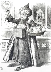 Cartoon depicting William Ewart Gladstone as Aladdin
