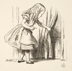 Looking Behind the Curtain, from Alice’s Adventures in Wonderland by Lewis Carroll (1832-98), Pub. 1891