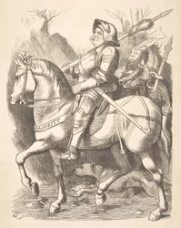 The Knight and His Companion Punch, March 5, 1887