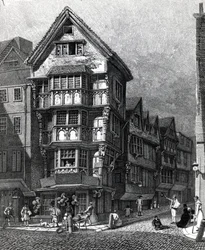 Houses Lately Standing on the West Corner of Chancery Lane, Fleet Street, Published in 1812
